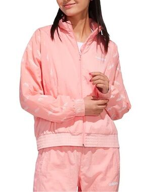 Women’s Adidas Favourites Woven All Over Print Sport Jacket Windbreaker size L